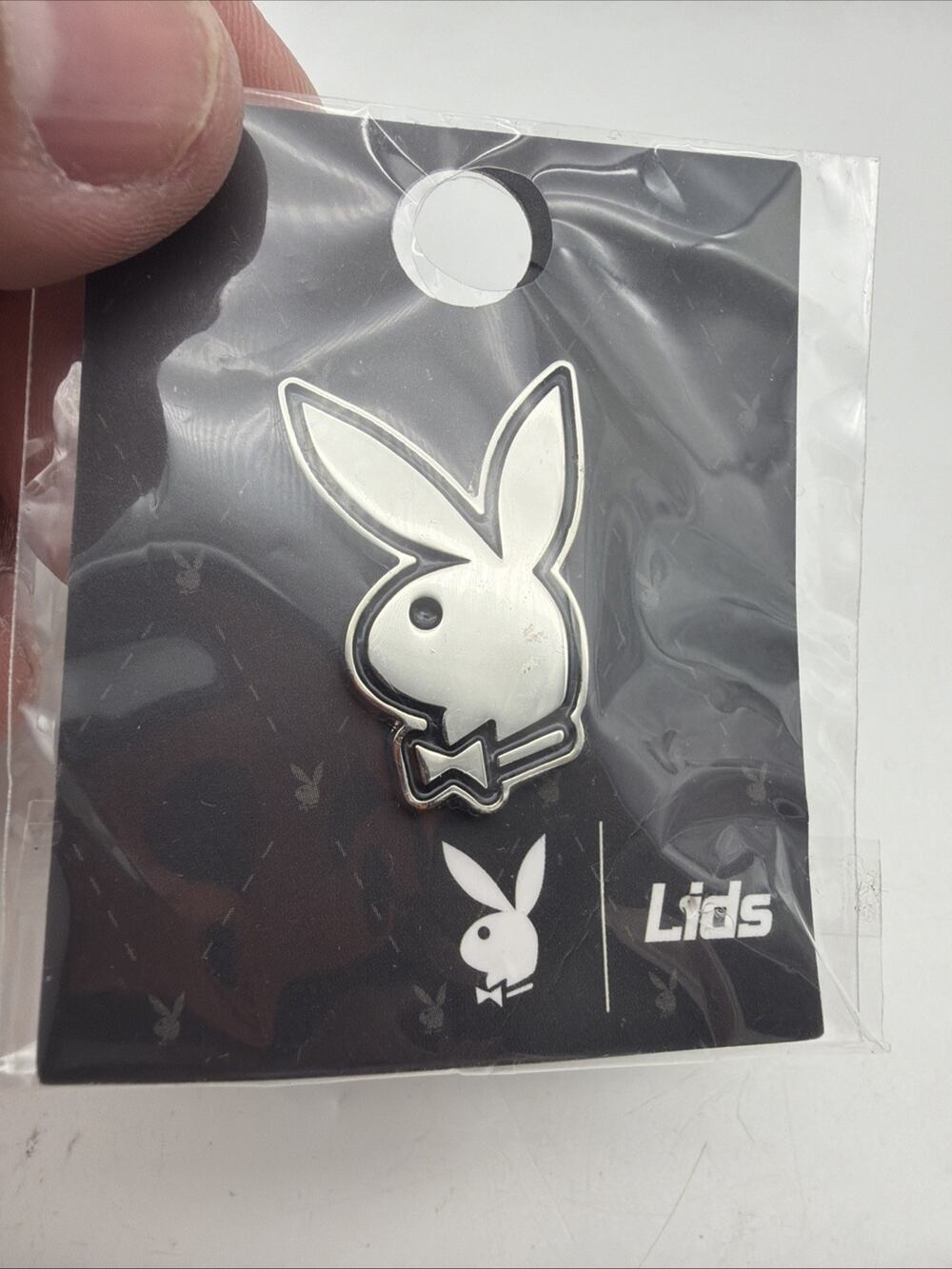 Lids Exclusive Playboy 3D Silver Color Playboy Bunny Enamel Pin Authentic